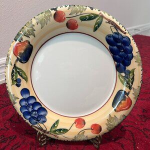 Vintage Dansk Italy Fall Harvest 12" Ceramic Serving Plate Platter w/Fruit Motif
